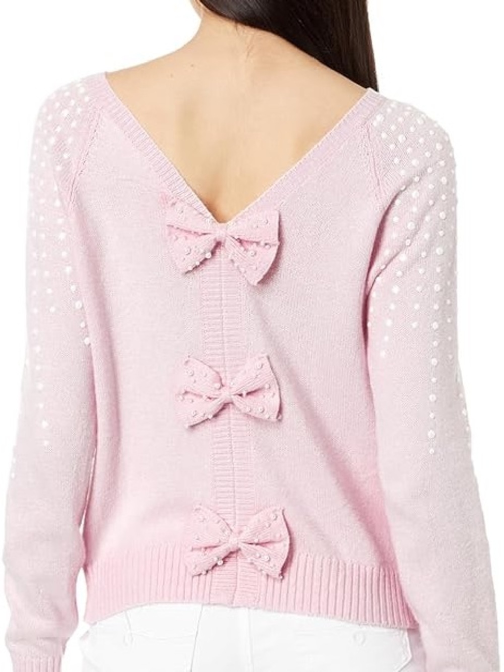 Lilly Pulitzer Lovelia Sweater in Misty Pink Pearls and Bows